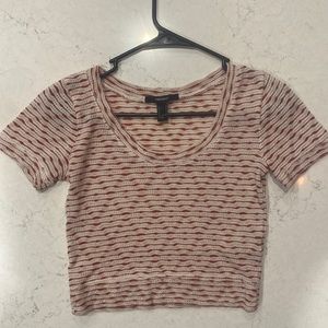 Forever 21 Red and White Crop Top